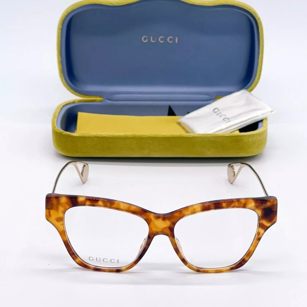 Sale! New Gucci Women's 52mm Havana Cat Eye Eyeglasses! - Picture 2 of 8